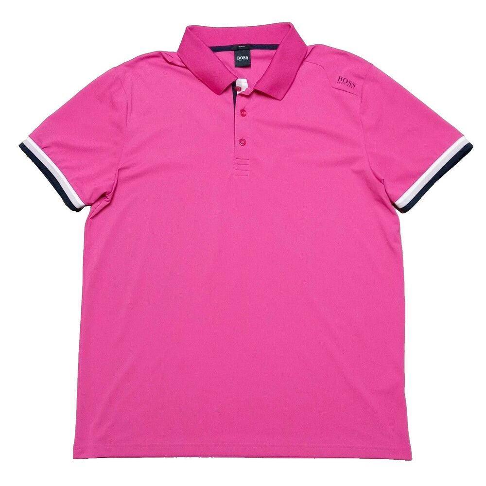Hugo Boss Slim Fit Pink Polo Shirt Men's Size XXL Athleisure Golf
